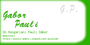 gabor pauli business card